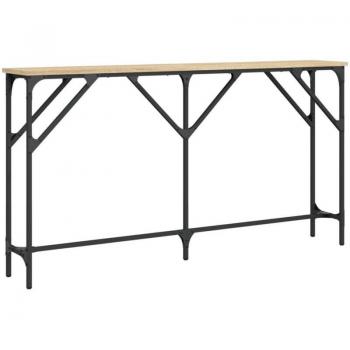 Console de salon Déc Elegance 140×23×75 cm en bois d’ingénierie marron avec cadre métallique
