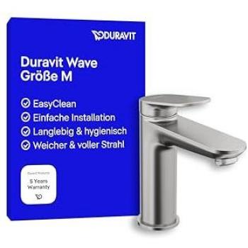 Duravit Wave M tvättställsblandare, rostfritt stål