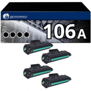 123CONSOMMABLES Pack 4 Toners compatibles HP 106A noir