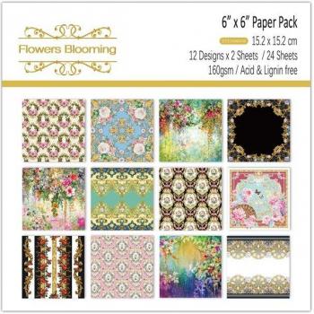 Handcrafted Floral Scrapbooking Paper Set