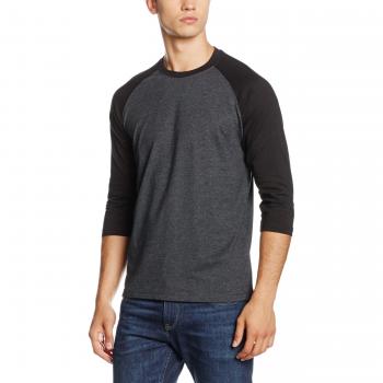 Urban Classics Men's Contrast 3/4 Sleeve Raglan Long Sleeve Shirt