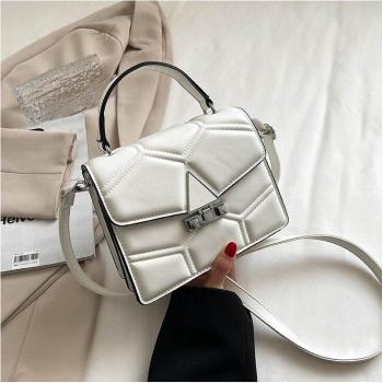 Sac à provisions rétro en cuir blanc pour femmes