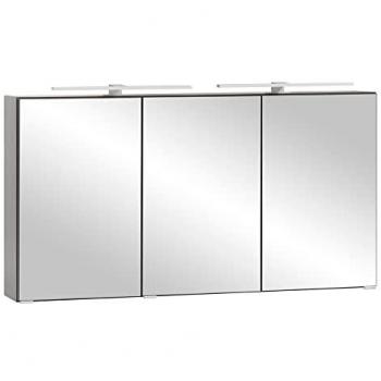 Lomadox Spiegelschrank 120 cm in Graphit mit LED-Beleuchtung