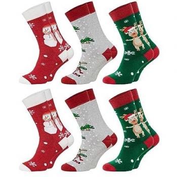 Chili Lifestyle Warmth Socks Weihnachten – 6‑Paar Multipack, Baumwollmix