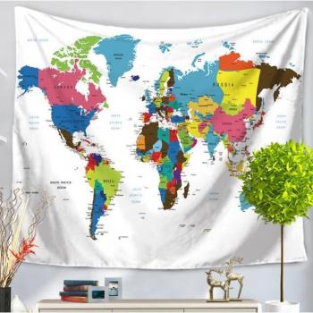 Toalla de playa decorativa mapa del mundo