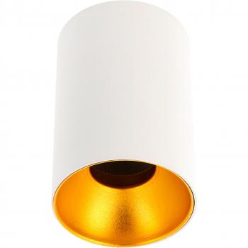 CGC Sandra White Cylinder Ceiling Spotlight with Gold Inner Reflector