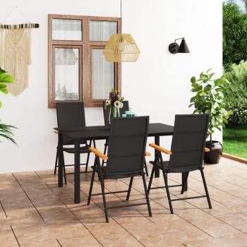 Set da Pranzo da Giardino 5 pz in Nero e Marrone