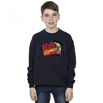 Marvel Boys Comics Big M Sweatshirt Navy Blue 12-13 Years