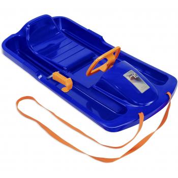 Luge en plastique Snow Fox avec système de conduite avancé, couleur bleu/orange