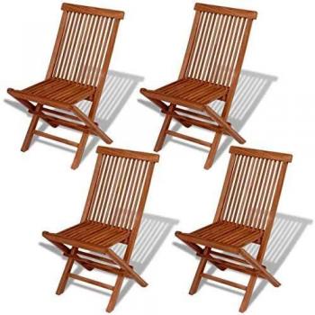 Ensemble de 4 chaises de jardin en bois de teck vidaXL