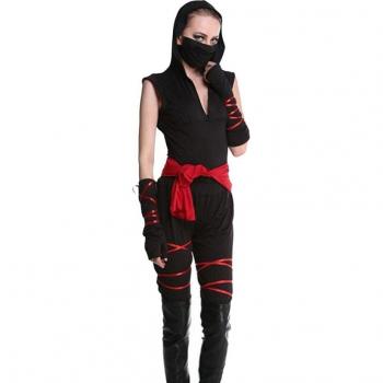 Fierce Femme Ninja Costume with Temporary Tattoo