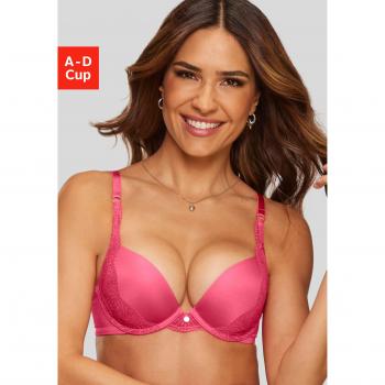 „Pauline“ Push‑Up‑BH s.Oliver – Korallen‑Orange, feine Spitze