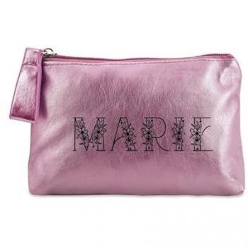 Trousse maquillage personnalisable rose TAPERSO 17,5cm x 10cm