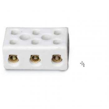 Regleta de Conexión Cerámica GSC Evolution con Rosca Femenina de 6 mm, 3 Polos y 10 Amperios de Corriente Máxima