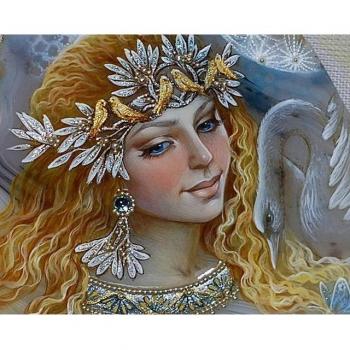 Full Drill Diamond Embroidery Girl Art 20X30CM