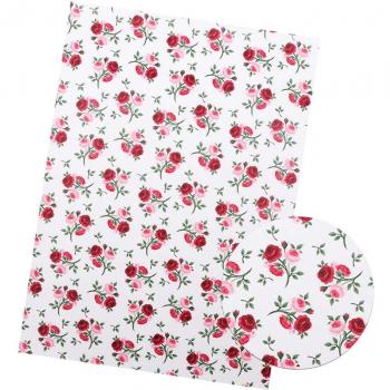 Floral Design Vinyl Faux Leather for Sewing 22x30cm