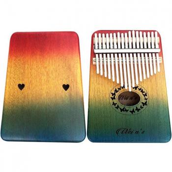 Piano à pouce 17 touches en bois d'acajou avec accessoires
