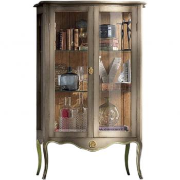 Legno Shabby Vetrina 2 Porte 100×40×150 – Serie Mobili 2G