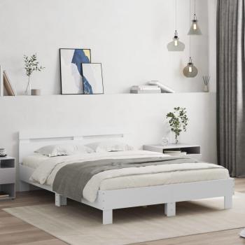 LED Bed Frame without Mattress in White 140x200 cm