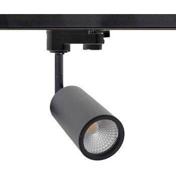 Foco de carril LED negro 9W Blanco cálido