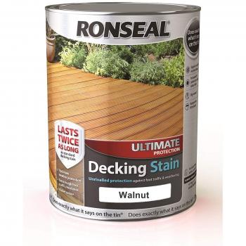 Ronseal 5L Ultra Protect Decking Wood Stain in Walnut Shade
