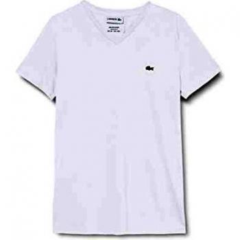 T-shirt Lacoste Regular Fit manica corta collo a V bianco