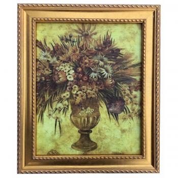 Fiori, dipinto ad olio con cornice 20x25 cm