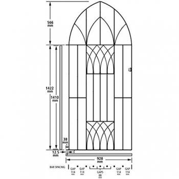 Modern Tall Arch Gate by Cannon – 991 × 1988 mm – Solid Black‑Coated Steel