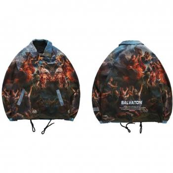 GONTHWID Hip Hop Oil Painting Windbreaker