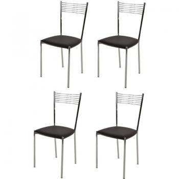 Sillas Elegance Tommychairs: Acero Cromado + Polipiel Moka