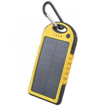 Forever Gul Solcell PowerBank 5000mAh Vattentät