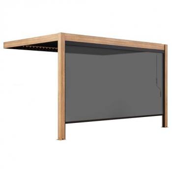 OVIALA Pergola 3x4m Bioclimatica Addossata con Tenda Grigia