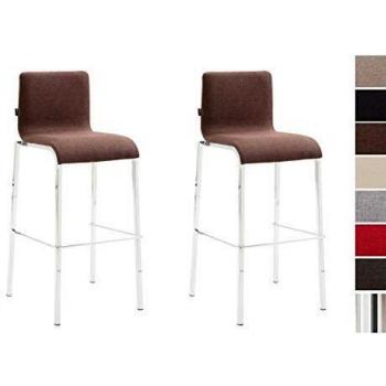Barhocker Kado 2er Pack mit Metallfüßen und flachem Stoff