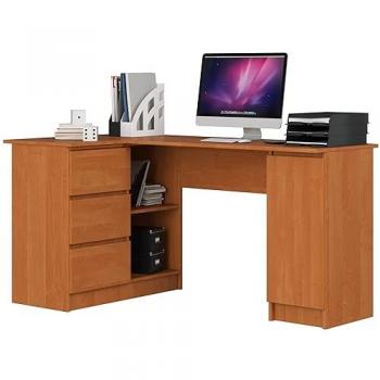 Scrivania Angolare AKORD B20 Sinistra con 1 Anta e 3 Cassetti in Colore Ontano