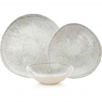 Stoviglie Classiche 24 Pezzi Grigio Righe