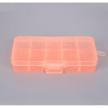Colorful 10-Compartment Plastic Storage Box for Small Sewing Accessories