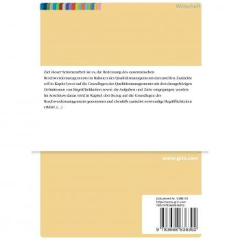 Das Beschwerdemanagement als wichtiges Instrument des Qualitätsmanagements von Dienstleistungen