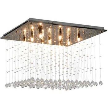 VidaXL Modern Silver Cube Ceiling Lamp with Crystals