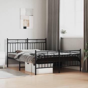 Estructura de cama metal negro 135x190 cm