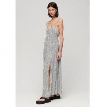 Superdry Abito Midi Senza Maniche Cintura a Legare Mono Geo