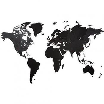 Mappa Murale Del Mondo 280x170cm Nero