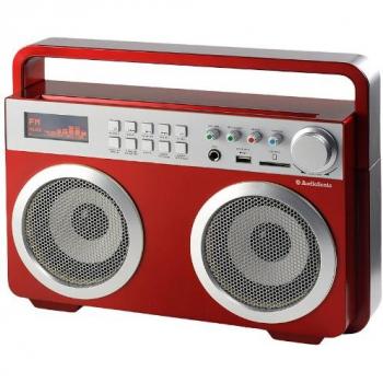 Enceinte vintage MP3 Bluetooth AudioSonic RD1558 Rouge