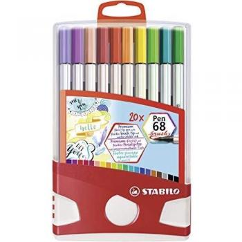 Feutre STABILO Pen 68 Brush ColorParade – 20 unités, Noir