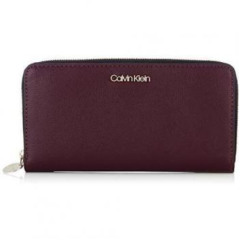 Calvin Klein Chained Lrg Ziparound, Portefeuille, Femme, Rouge (Merlot)