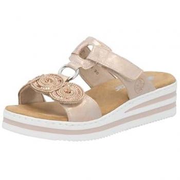 Rieker Frauenclogs V0200‑90 – FSK‑Modell, Rot/rosegold