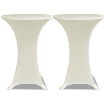 Ø70cm Standing Table Cover Cream Stretch 2 pcs