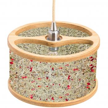ALMUT 2610 Hängelampe mit roten Rosen und Heu