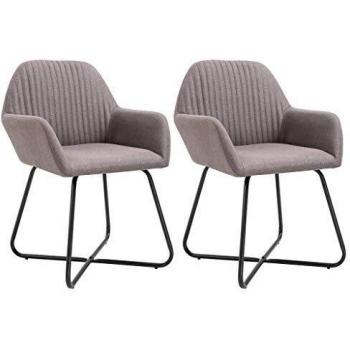 Sillas de Comedor Tela Gris Topo