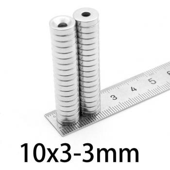 Super Strong 10x3mm Neodymium Magnet with 3mm Hole