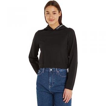 Nero Calvin Klein Felpa L Donna con Cappuccio